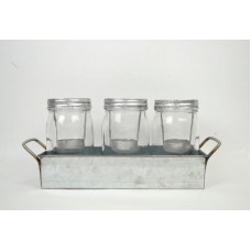 Gracie Oaks Galvanized Pint Jar Glass Votive Holder GRKS6721